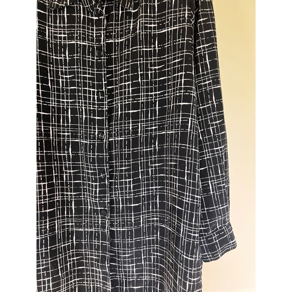 Liz‎ Baker Abstract Print Button Up Shirt Women's Small Black White - Picture 4 of 5